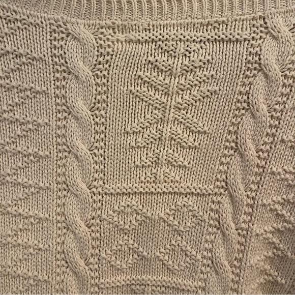 Peconic Bay Traders Unisex Vintage Cream 100% Cotton Cable Knit USA Size Large - Picture 10 of 10